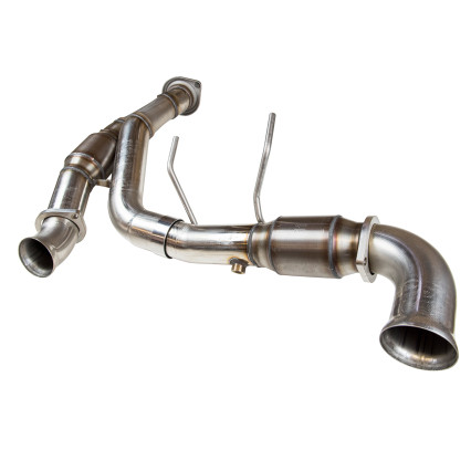 3" SS Catted Y-Pipe. 2011-2014 F150 5.0L 4V.  Connects to OEM.