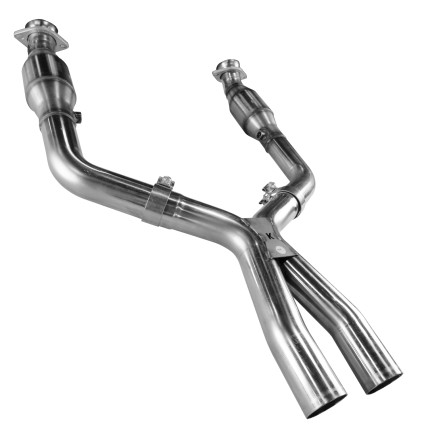 2-1/2" SS Catted X-Pipe.  2005-2010 Mustang GT 4.6L 3V.