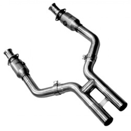 2-1/2" SS Catted H-Pipe.  2005-2010 Mustang GT 4.6L 3V.