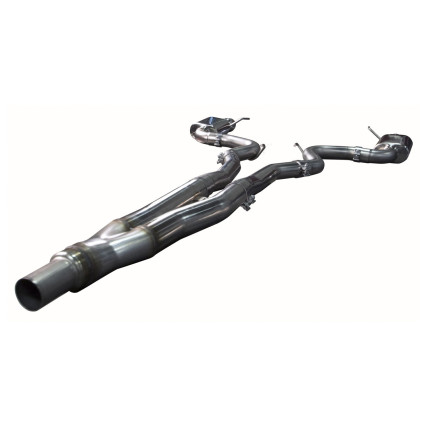2-1/4" x 2-1/2" SS Cat-Back Exhaust w/SS Tips. 2015-2023 Mustang EcoBoost.