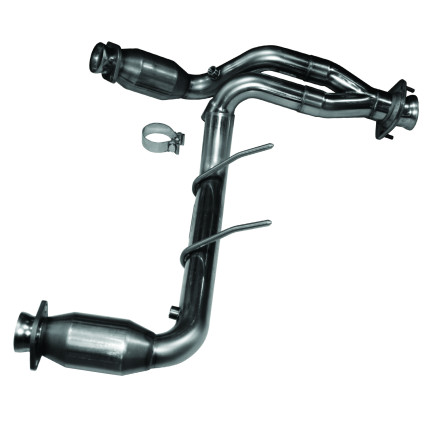2-1/2" SS Catted Y-Pipe.  2009-2010 F150 5.4L 3V. Connects to OEM Exhaust.