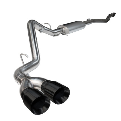 3" SS Cat-Back Exhaust w/Black Tips. 2011-2014 F150 5.0L 4V. Connects to OEM.