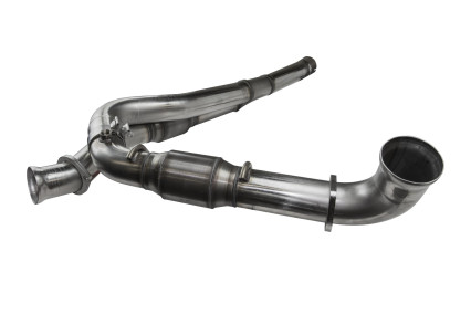 3" SS Catted Y-Pipe. 2010-2014 F150 Raptor 6.2L 4V.  Connects to OEM.