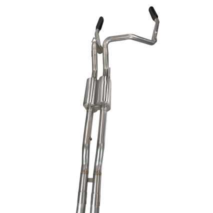 SS Non-Catted Rear Exit Exhaust w/Black Tips. 2011-2014 F150 Raptor 6.2L 4V.