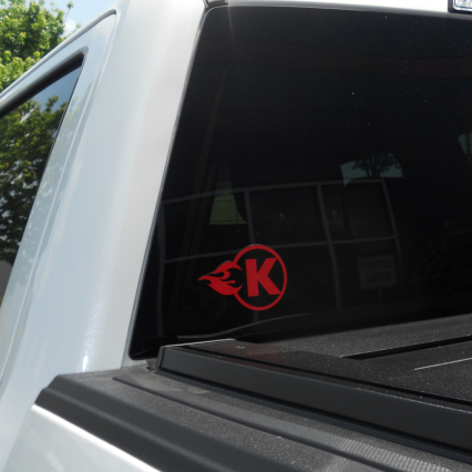 K-Flame Sticker 4"x4" Red Vinyl Die Cut K-Flame logo