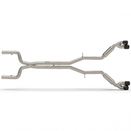 3" Competition Only Header-Back Street Screamer Exhaust w/Black Quad Tips.