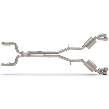 3" SS Catted Header-Back Exhaust w/SS Quad Tips. 2016-2024 Camaro SS.