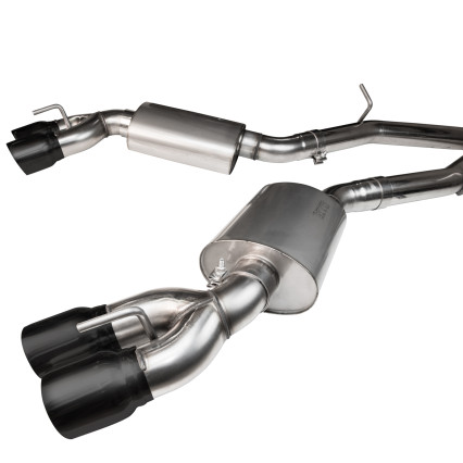 3" SS Catted Header-Back Exhaust w/Black Quad Tips. 2016-2024 Camaro SS.