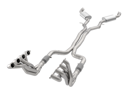 2" Headers & Catted Exhaust Kit w/Polished Dual Tips. 2016-2022 Camaro SS.