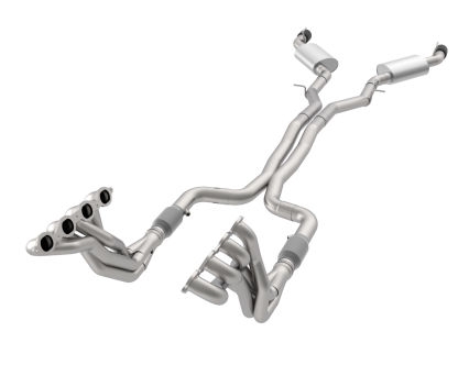 1-7/8" Headers & Catted Exhaust Kit w/Black Dual Tips. 2016-2024 Camaro SS.