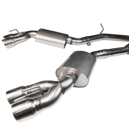 3" SS GREEN Catted Header-Back Exhaust w/SS Tips. 2016-2020 Cadillac CTS-V.