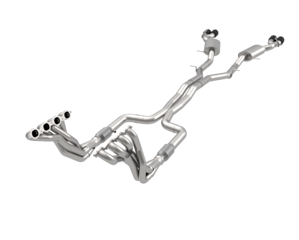 Stepped Headers & GREEN Exhaust Kit w/Black Quad Tips. 2016-2020 Cadillac CTS-V.