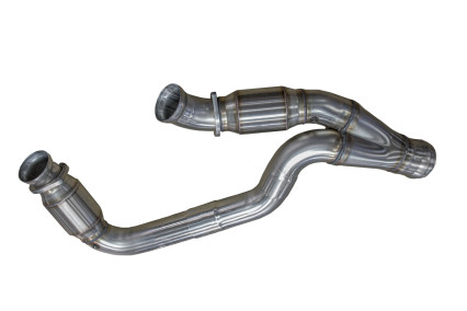 3" Stainless GREEN Catted Y-Pipe. 2019-2023 GM 1/2 Ton Truck 6.2L.