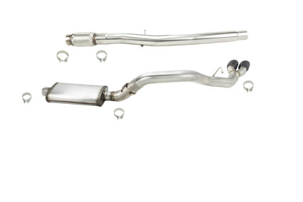 3-1/2" SS Side Exit KRT Cat-Back w/Black Tips. 2019-2020 GM Truck 6.2L.
