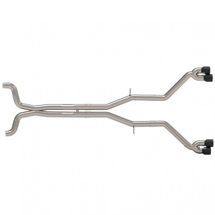 3" Connection Back Muffler Delete Exhaust System w/ Black Quad Tips