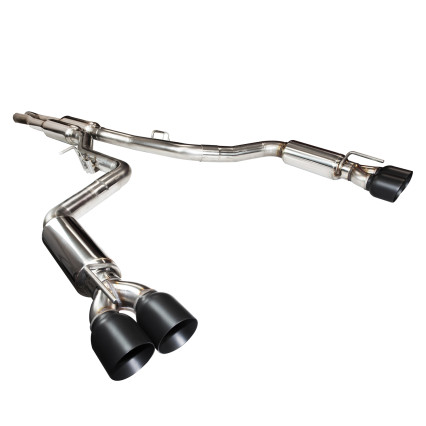 3" SS Connection-Back Exhaust w/Black Tips. 2015-2020 Challenger Hellcat 6.2L.