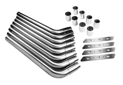 Pro Mod 2-1/2" Stainless Steel Zoomie Kit; Single Bend does not include flange