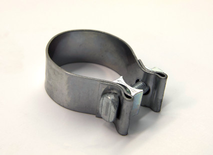 2-1/4" Stainless Steel Band Clamp for Notched Slip Joint Connections.