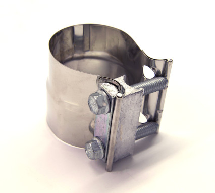 2-1/2" Stainless 2-Bolt Stepped Band Clamp for Non-Notched Slip Joint