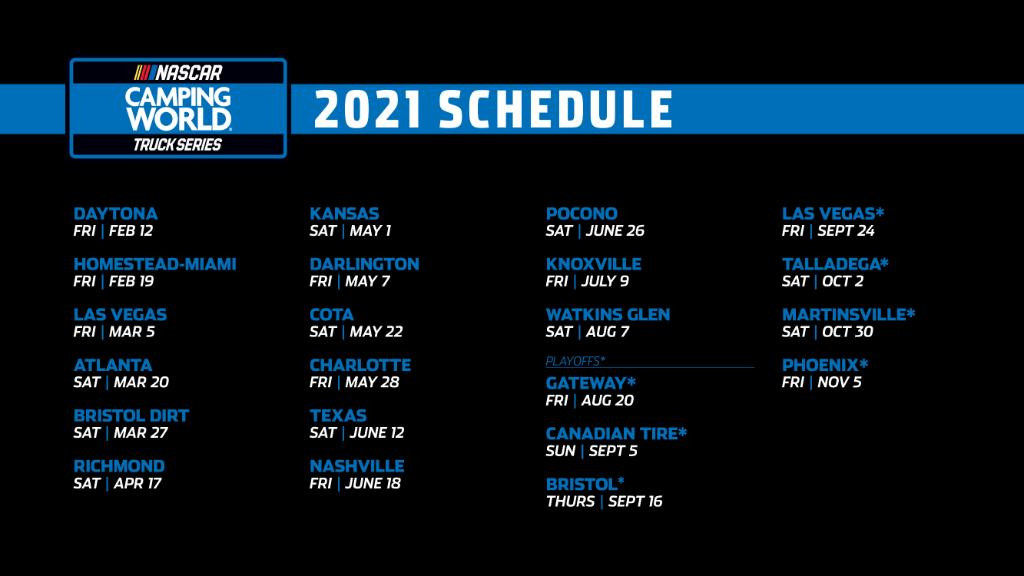 NASCAR Camping World Truck Series 2021 Schedule