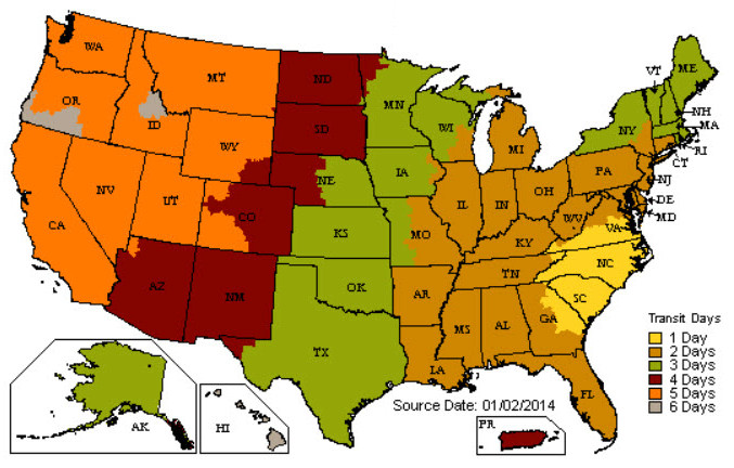 UPS Outbound Map